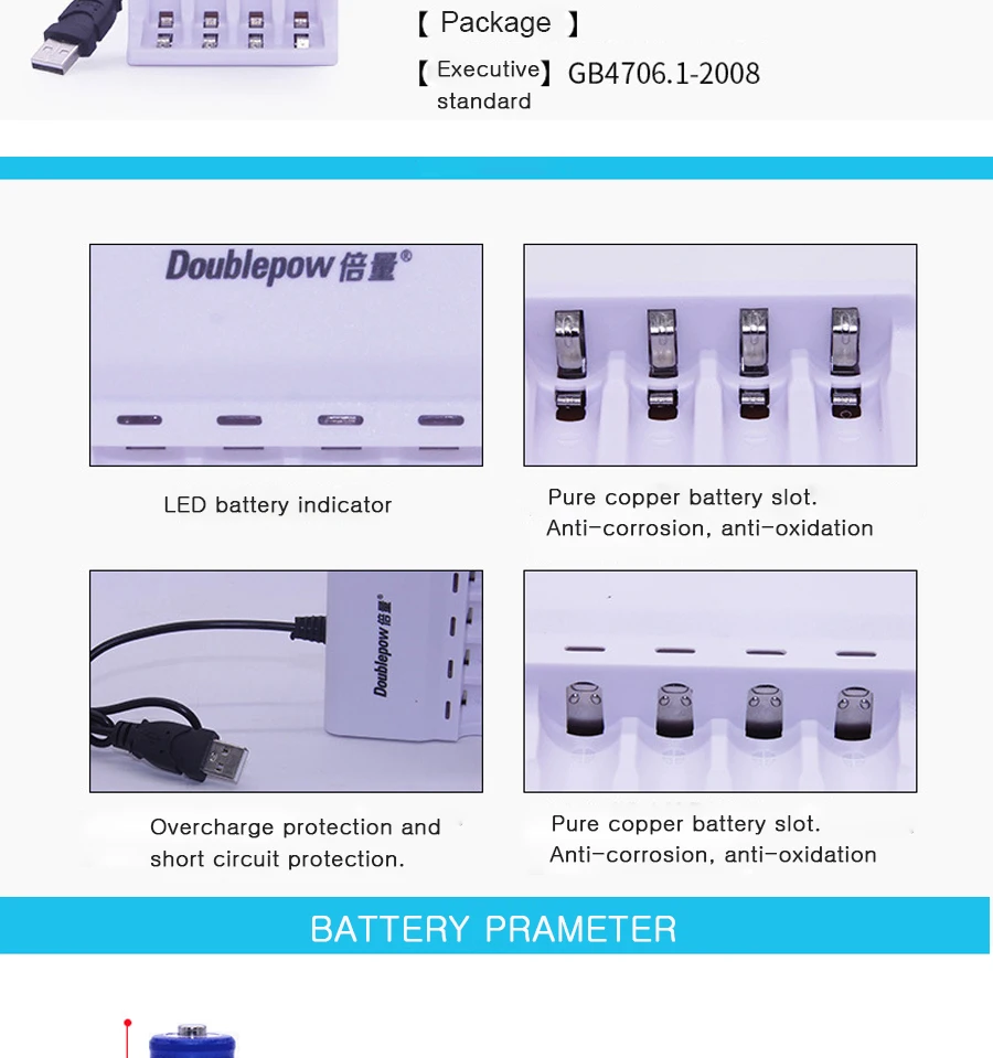 AA Ni-MH перезаряжаемые батарея 4 слота USB зарядное устройство для AA/AAA батарея 800 мАч 1200 мАч 2A 5# батарея портативный батарея коробка Dropship18650 аккумулятор