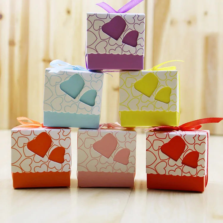 Heart Purple Pink Small Laser Cut Candy Bag Wedding Party Favor Gift ...