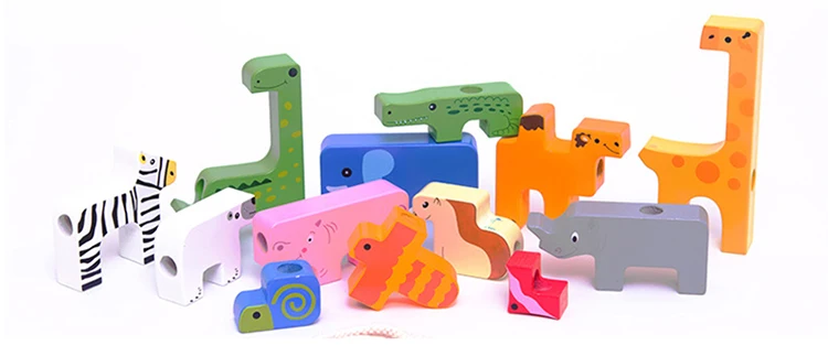 Милые головоломки деревянные игрушки слон жираф тринадцать Животные головоломки детей игрушки Животные Пазлы Развивающие игрушки для