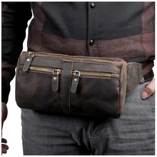 Кожаная мужская Повседневная модная сумка для путешествий через плечо, поясная сумка, нагрудная сумка, сумка-слинг, дизайн 7 дюймов, чехол для телефона 811-49db