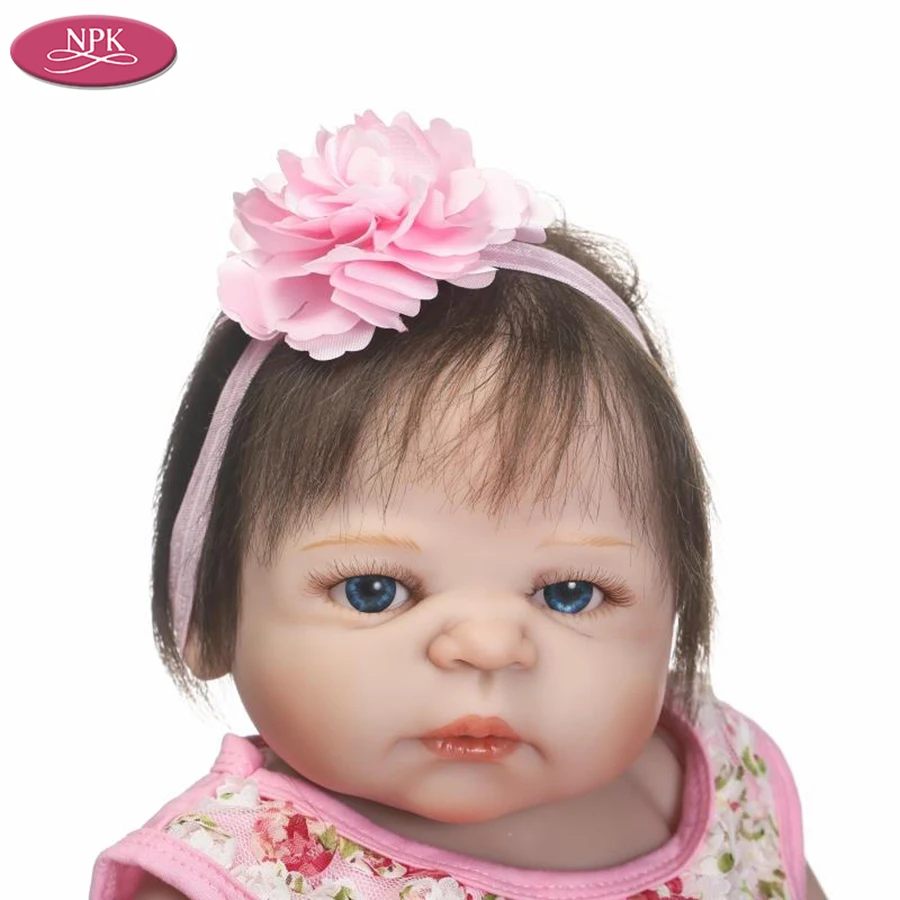 NPK 56CM Reborn Baby Girl Full Body Silicone Lifelike Doll Pink Princess 22inch Soft Vinyl Boenca Bebe Reborn Dolls Bathe Toys (7)