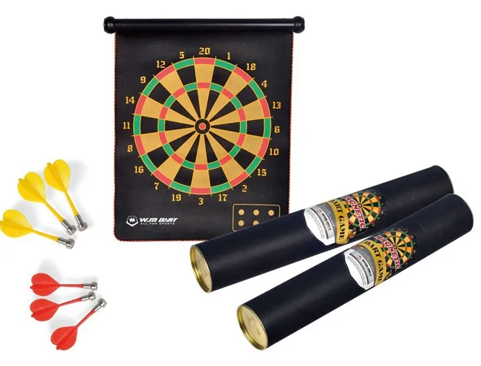 Free 6 Darts + 1Dart Board   Double target  2 Side Magnetic Flocking Dartboard (4)