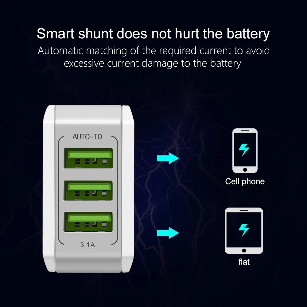 Быстрое зарядное устройство для мобильных телефонов с европейской вилкой и разъемом 2/3 USB, зарядное устройство, зарядное устройство для путешествий, настенное зарядное устройство для телефонов, usb-кабели для iphone, samsung, huawei