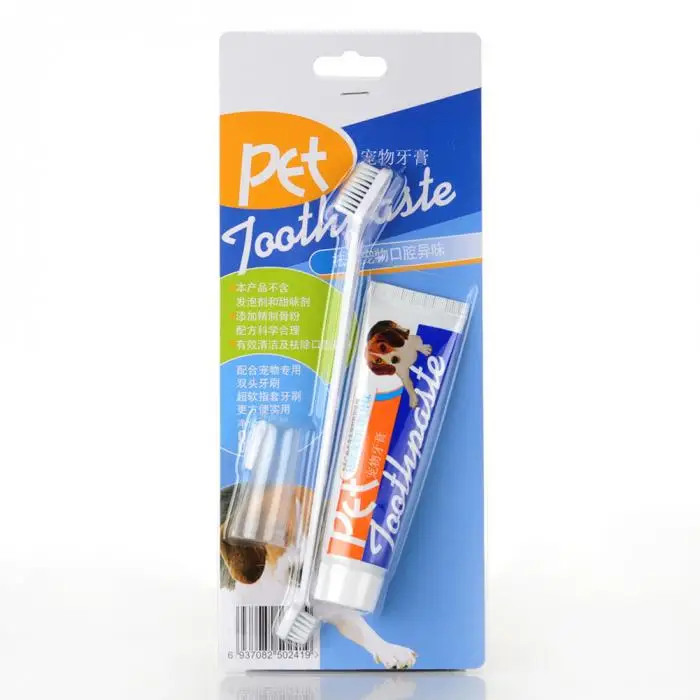 Собака Щенок зубная паста для кошек набор зубных щеток нетоксичный безопасный отбеливание зубов Чистка