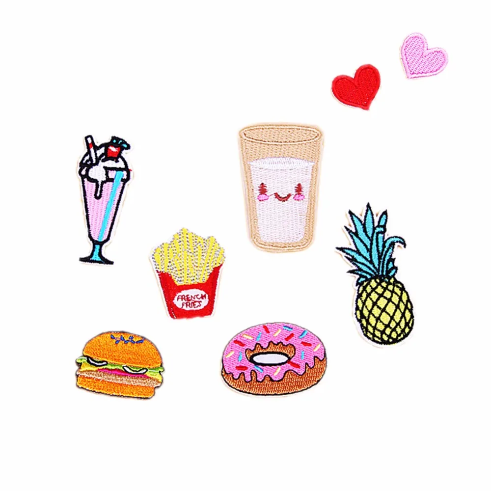 

8Pcs/pack DIY Fabric Sticker Patches Mixed Iron On Appliques Patches For Clothing Embroidered Sewing Accessories For Clothes Bag