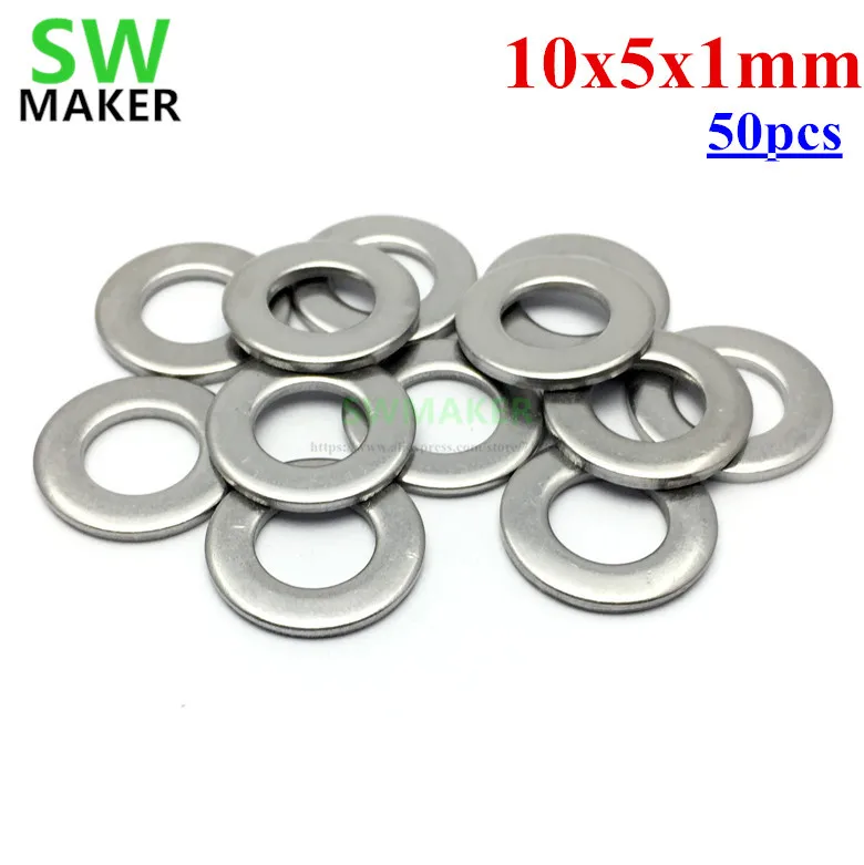 

SWMAER 50pcs Precision Shim - 10x5x1mm for OpenBuilds OX CNC Wheel Kit 3D printer v-wheel parts