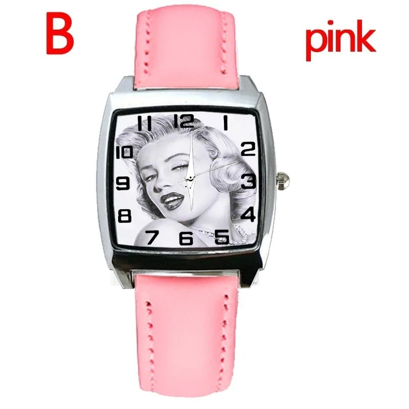 

2019 new square ladies students New fashion Quartz watch Marilyn Monroe cartoon gift Wrist Watch
