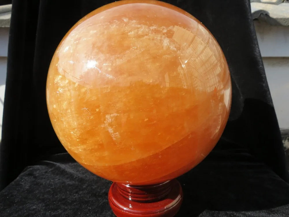 

ddh001718 natural rainbow calcite quartz crystal sphere ball +stand tibet