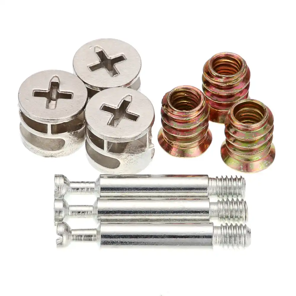 Tornillos para muebles M6 * 40, conector tres en uno, Minifix