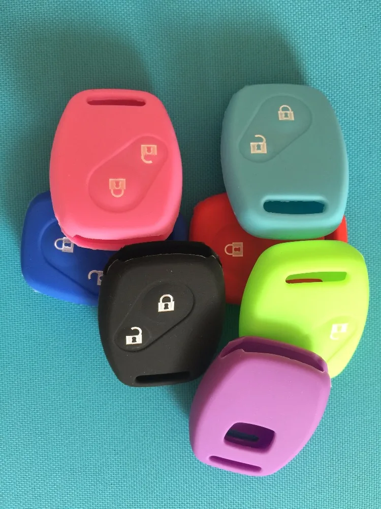 Key Case Key Case Cover Car Key Shell Remote Control Case Cover New Colorful 2 Buttons Silicone Skin Case Cover FOB For Honda CIVIC JAZZ Pilot Accord CR-V Car Styling Remote Key Shell Parts