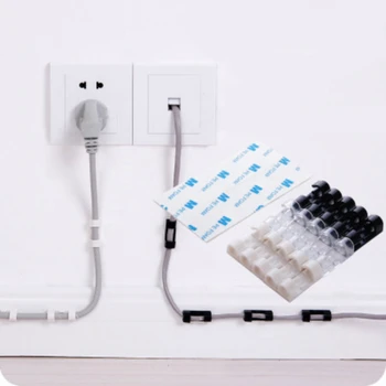 

20PCs ABS Storage Hooks for Wire Cable Data Line Shelves for Wall Home Offfice Storage Organizer Holder with 3m Stickers