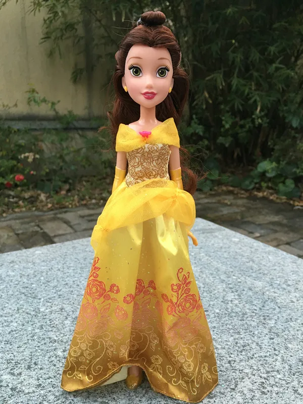 Disney Princess Royal Shimmer 1" куклы Аврора/Золушка/Мулан/Жасмин/Мерида/Тиана/Ариэль/Pocahontas/Белль/Эльза/Рапунцель - Цвет: Belle