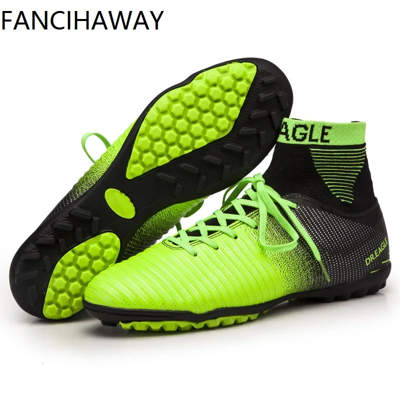 

studieux WAO Soccer Shoes XI Superfly High Ankle Football Boots Fluorescent TF Cheap Cleats Athletic Trainer Boot chuteira Turf