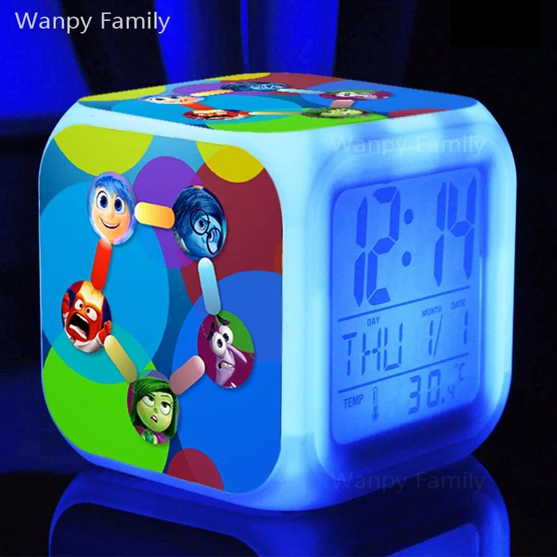 Inside Out Alarm Clocks,Glowing LED color change digital Alarm Clock