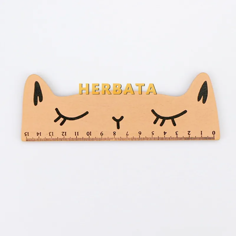 1 шт. Kawaii cat Дизайн линейки забавные Канцтовары деревянные линейки офисные принадлежности Школьные Эсколар Дети Товары для учебы CL-1304