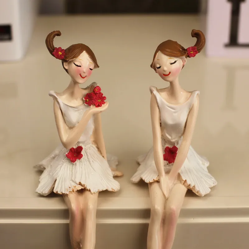 

2pcs/set Figurines Miniatures Beautiful Fairy Angel Resin Craft Figurines Wedding Gift Home Office Decoration Dropshipping
