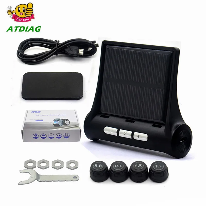 

High quality TPMS Car Wireless Tire Pressure Monitoring System + 4 Mini Sensors Cigarette Tyre Pressure Monitoring