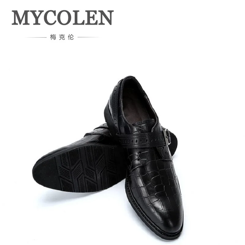 

MYCOLEN Mens Shoes Large Round Toe Men Dress Formal Shoes Man Dress Derby Shoes Leather Wedding Chaussures En Cuir Hommes