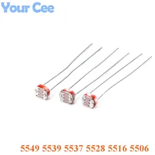 20 шт светильник резистора LDR 5 мм Фоторезистор фотоэлектрический элемент фотодетектора 5506 5516 5528 5537 5539 5549