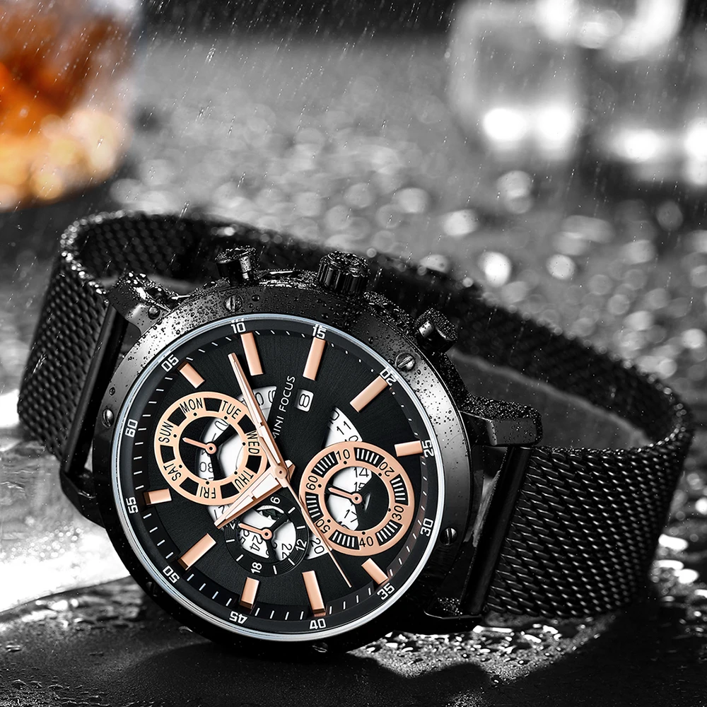 

Luxury Brand Man Watch 2019 Waterproof Ultra Thin Quartz Sports Watches Chronograph Date Mesh Strap Clock Men Casual Wristwatch