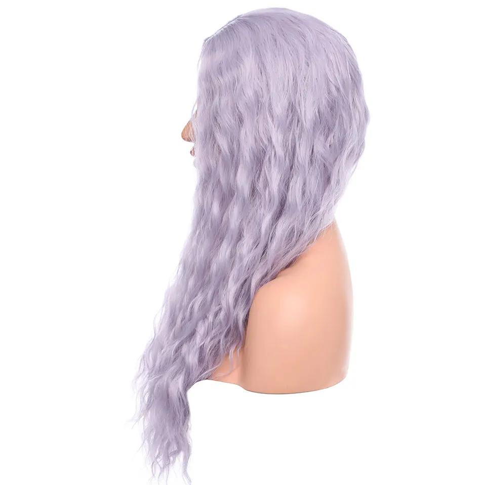 SNOILITE 28 дюймов длинные волнистые фиолетовые парики темно-серый волнистый синтетический парик для женщин натуральная средняя часть термостойкие парики для волос
