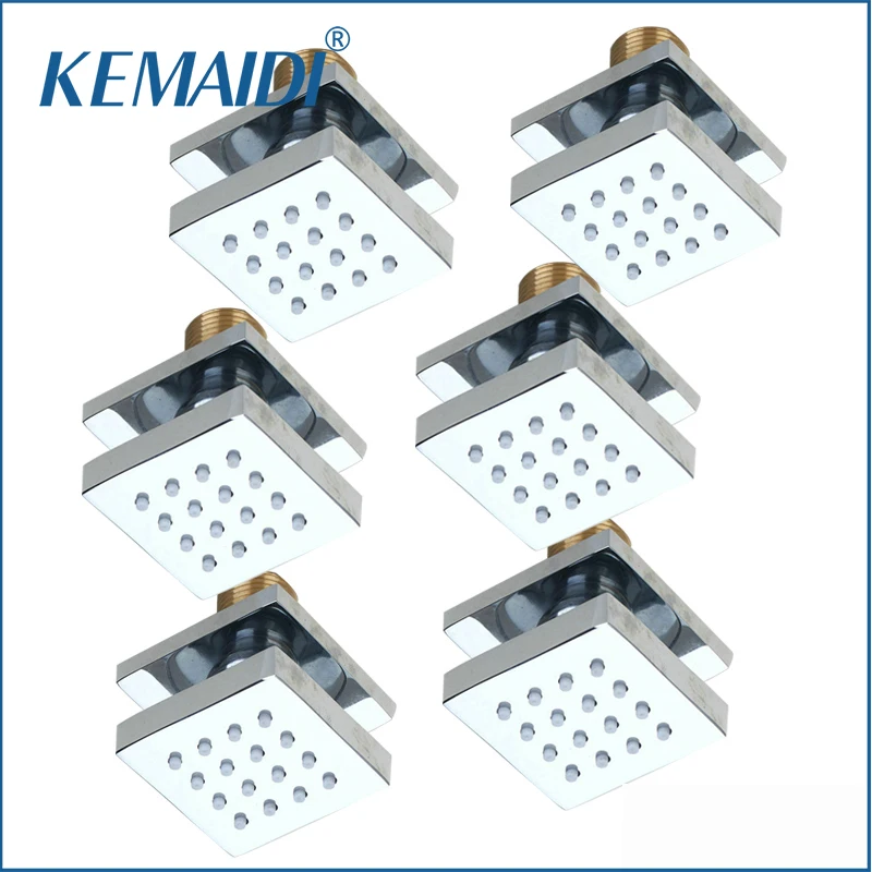 

KEMAIDI Massage shower Shower Mixer Single Handle Control Valve Shower Faucet Chrome Brass Square Shape Solid Wall Mounted