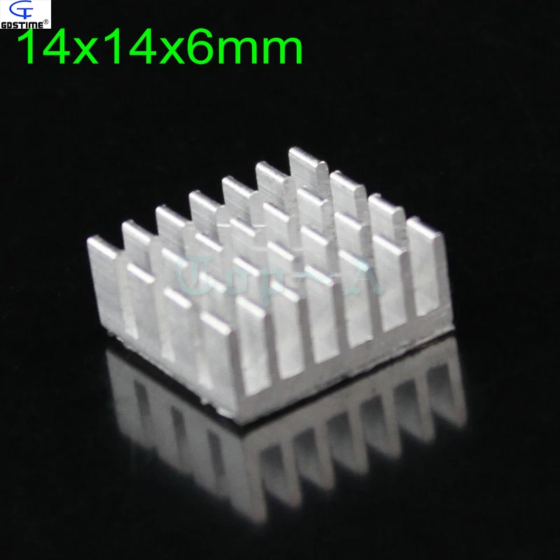 

Gdstime 50 шт./лот 14x14x6 мм алюминиевый серебристый радиатор, радиаторы, охладитель для чипового маршрутизатора, видеопамять