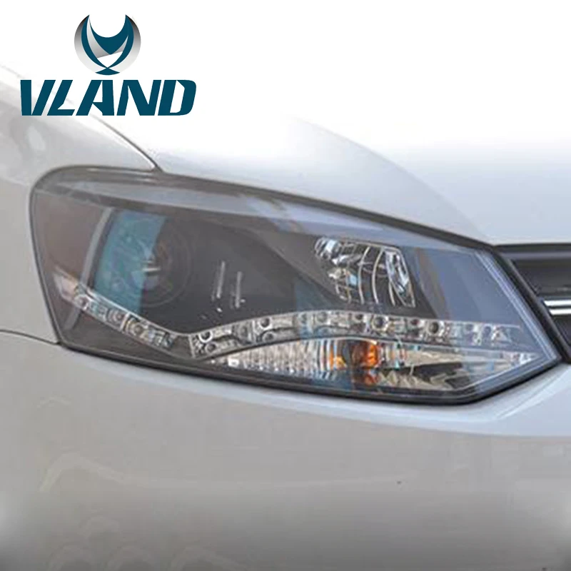 VLAND завод для автомобильных головных ламп Volkswagen POLO 2011 Up LED свет H7 Bi Xenon проектор Plug