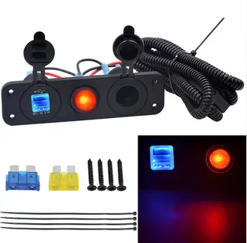 

DIY Dual USB Charger 4.2A 12V Power Outlet ON-Off Switch 1.5M Cable with Fuse Panel for Car Marine Boat RV Truck Camper Vehicles