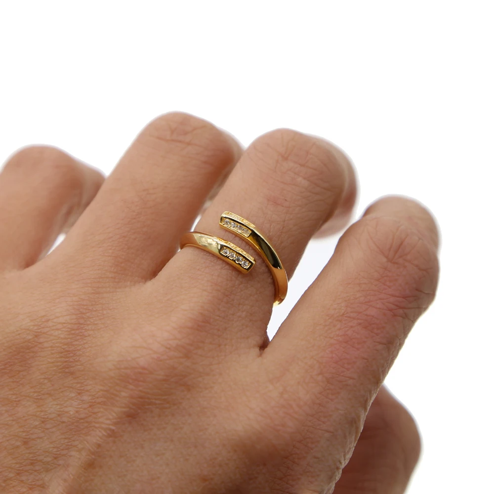 Последние классические кольца vermeil из стерлингового серебра 925 пробы, открытые кольца средней длины для женщин, простой дизайн, cz бар, простые минималистичные ювелирные изделия на годовщину