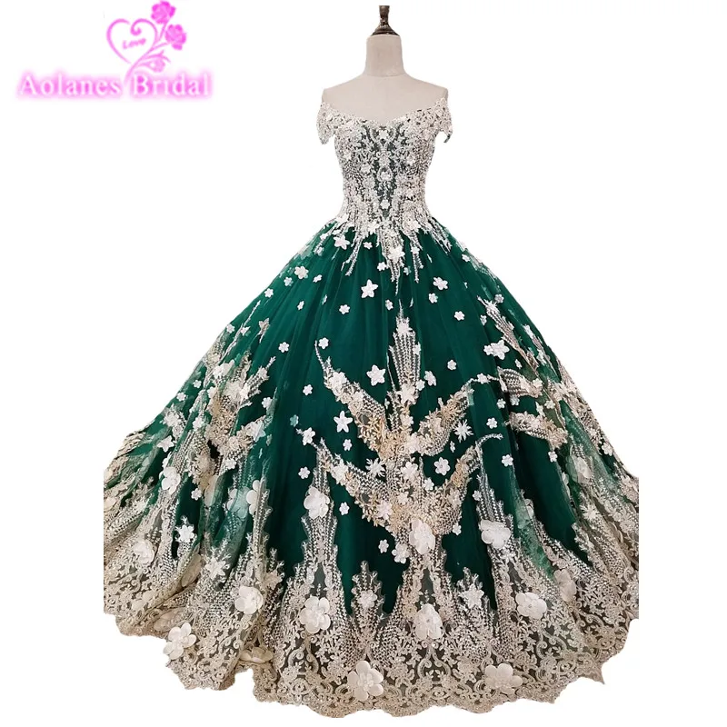 

2018 New High-end Evening Dress Banquet Luxury Green Red Lace Appliques Beading Party Ball Gown Custom Formal Dresses Custom