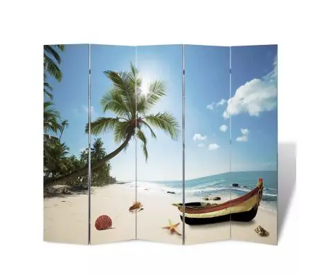 

Decoration for home Fashion Hanging Screen Partition Divider Panel Room Curtain Home Beach Print Room Divider