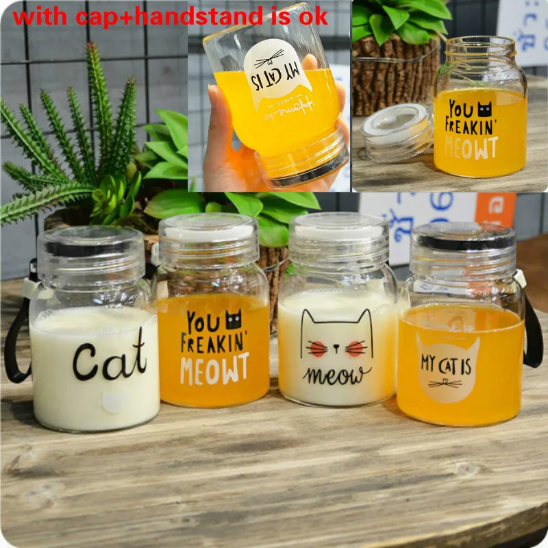 300 мл брендовая стеклянная кружка morning Coffee milk Cute Cat Face бутылка для воды посуда