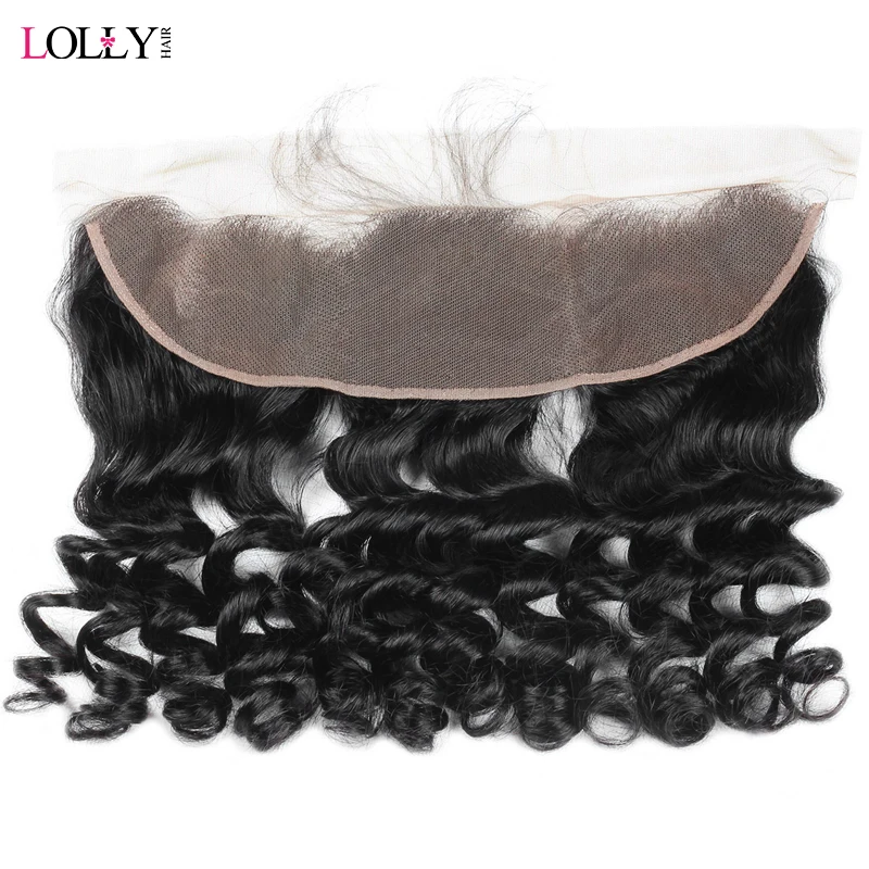 

Lolly Brazilian Loose Wave Lace Frontal 13*4 Free Part Ear to Ear Pre Plucked Frontal Closure Non Remy Human Hair Frontal 1 PC
