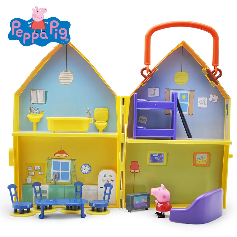 Peppa Pig font b Toys b font Doll Real Scene Model House PVC Action Figures Family