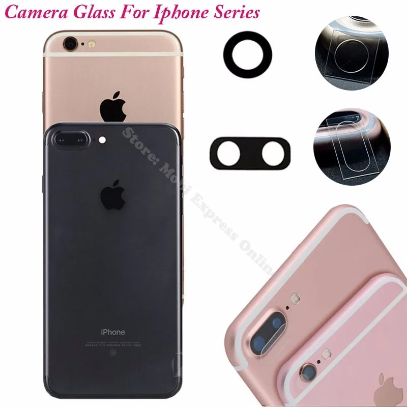 Para iPhone 7 De s/Plus/5/4S/4 cristal de Cámara reemplazo posterior lentes funda protectora vidrio templado adhesivos Accesorios - AliExpress
