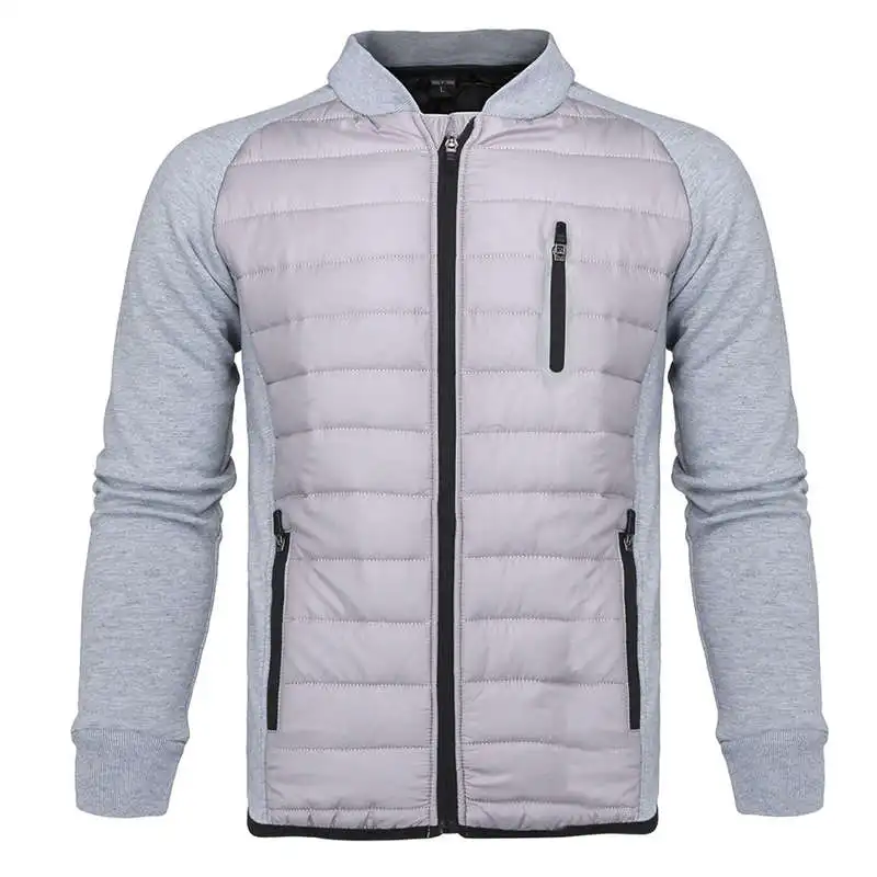 Новинка, мужская осенне-зимняя куртка, новое теплое хлопковое пальто, спортивная одежда с хлопковой подкладкой для фитнеса, куртки#4N07# F - Цвет: Серый