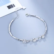 Новая мода ювелирные изделия регулируемый браслет для женщин Pave AAA кубического циркония высокого качества Простой Серебряный Очаровательный Кристал Blacelets