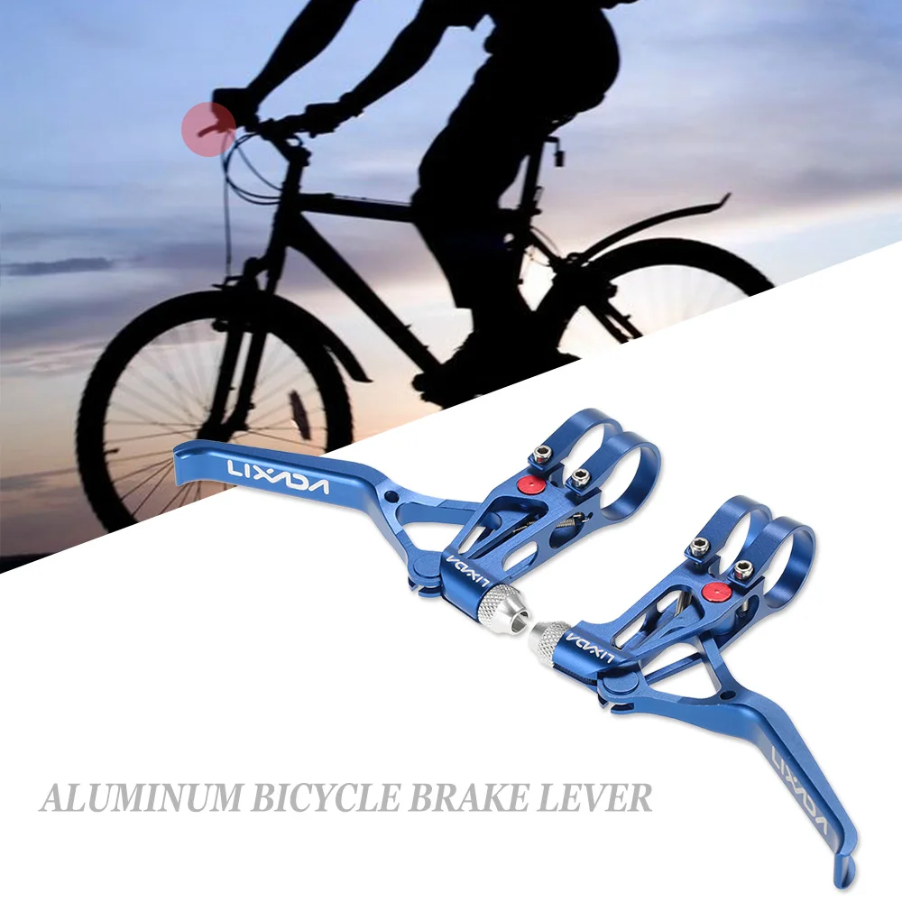 1 Pair Bicycle Brake Lever，Bicycle Brake Handle Mountain Road Bike V-Brake Lever Handlebar Brakes Color : Blue
