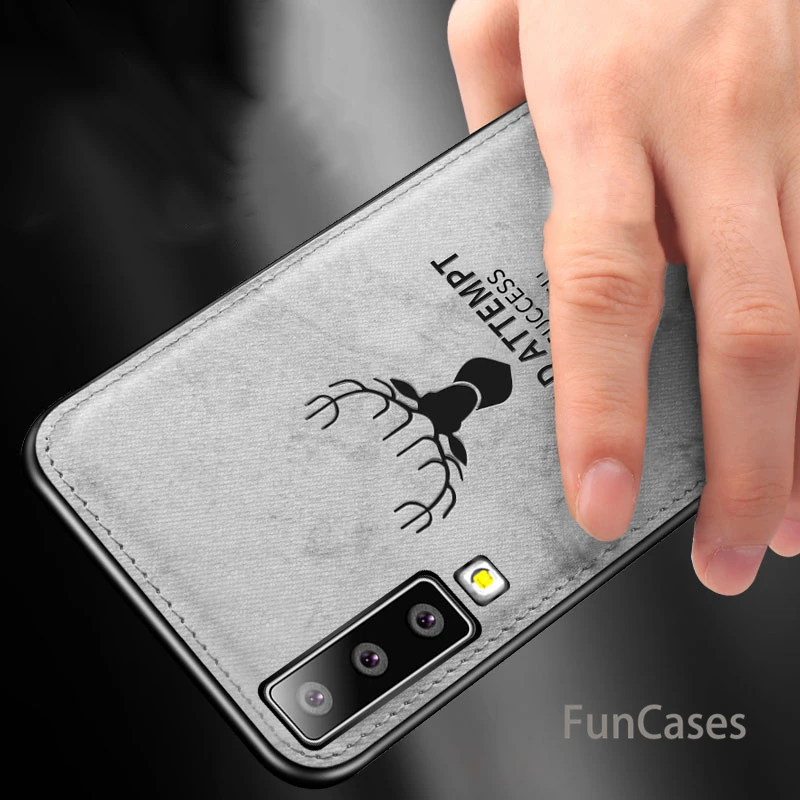 Для samsung Galaxy A7 2018 случае ткань проблемных жесткий задняя крышка для A9 мягкий чехол