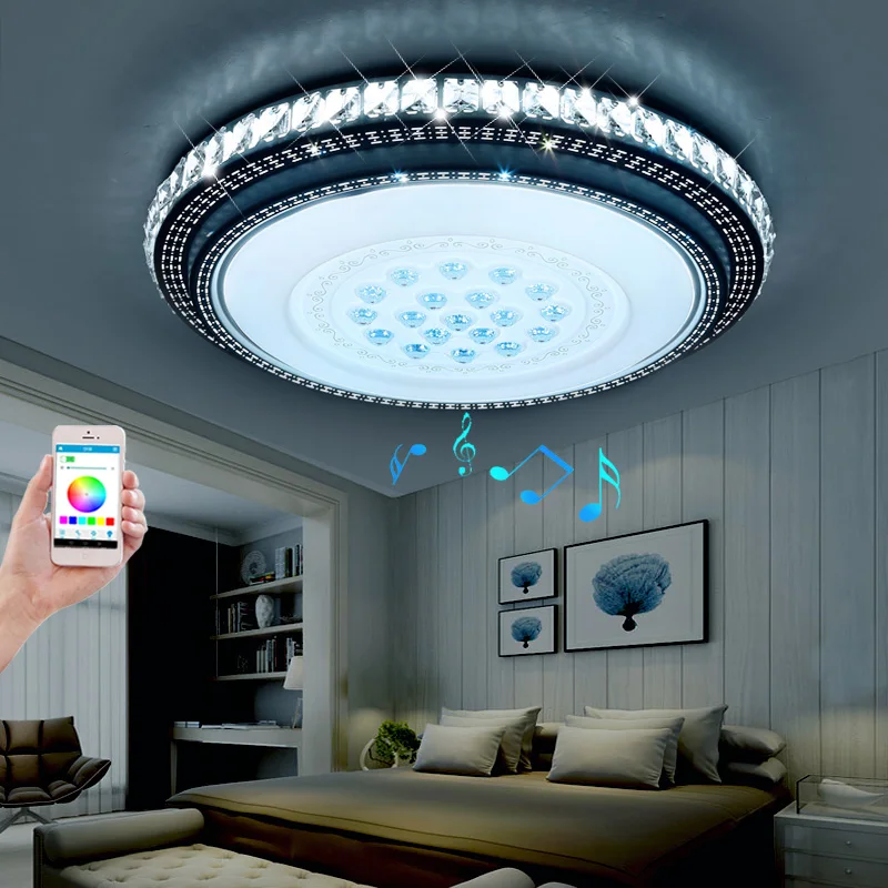 Новый RGBW Музыка Светодиодный потолочный светильник с Bluetooth и пульт