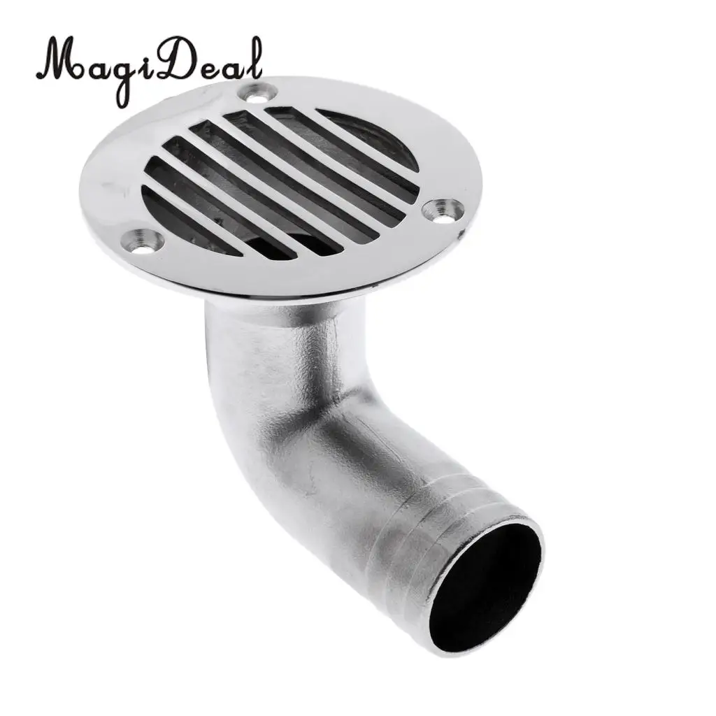 MagiDeal Marine 316 Stainless Steel Boat Deck Drain Scupper 90 Degree For Yacht Flatable Fishing Boat Replacement Accessories