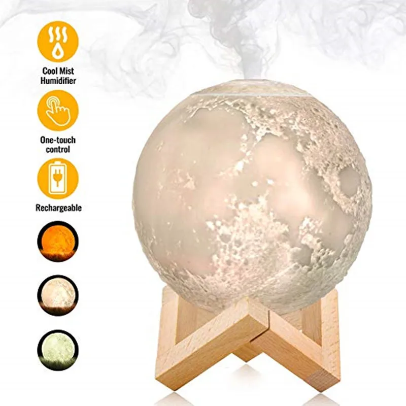 Billig 880 ml Luftbefeuchter Aroma Diffusor 880 ml Volle Mond Lampe, LED Lunar Nachtlicht Aroma Ätherisches Öl Nacht Kühlen Nebel Purifier w