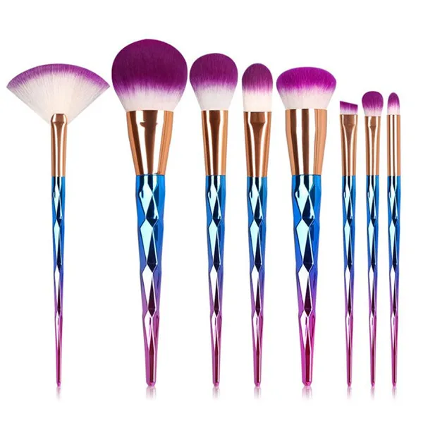 

GUJHUI 8PCS Professional Makeup Brushes Set Beauty Eyeshadow Lip Powder Face pinceis de maquiagem Tools Kabuki Brush Kits