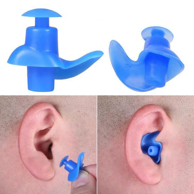 1 Pair Soft Swimming Earplugs Reusable Unisex Silicone Waterproof Dust