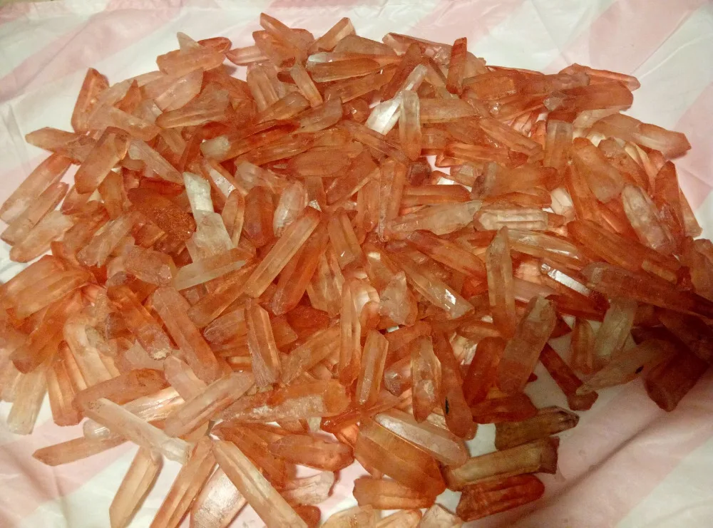 

2.2lb Natural red Lemurian Seed Quartz Crystal Point China 1000g