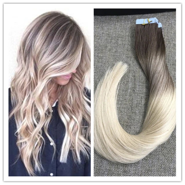 Voller Glanz Balayage Band In Den Haarverlängerungen Blond Ombre