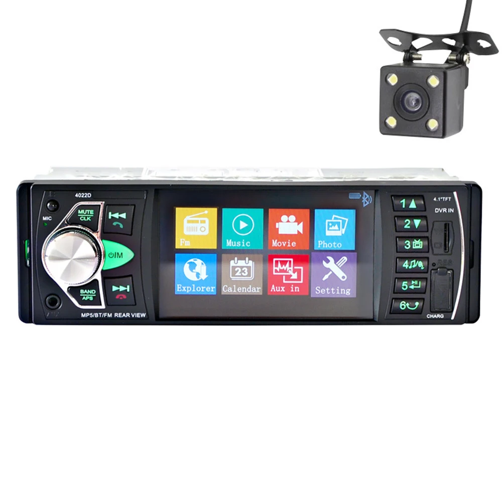 

4.1" HD Car Stereo Radio MP5 Player 1 Din Bluetooth DVR input With Backup AV plug Rear Camera car accessries