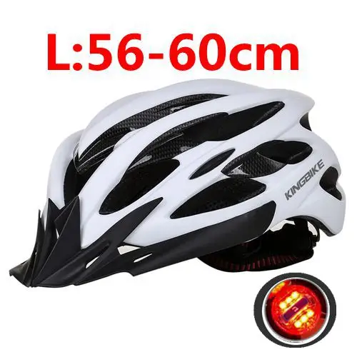 KINGBIKE велосипедные шлемы дорожный шлем для женщин EPS светодиодный велосипедный шлем с подсветкой каск сетка от насекомых для горного велосипеда дорожный шлем для велоспорта - Цвет: Белый