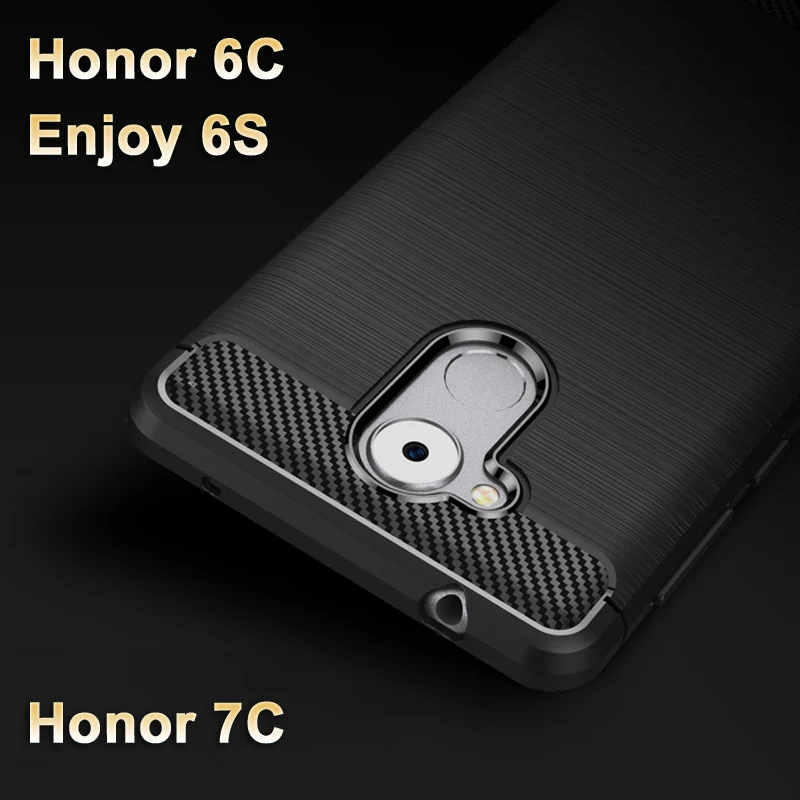 Huawei honor 6c чехол черный мягкий Wiredrawing ТПУ для huawei 7c 7 c телефон углеродного волокна
